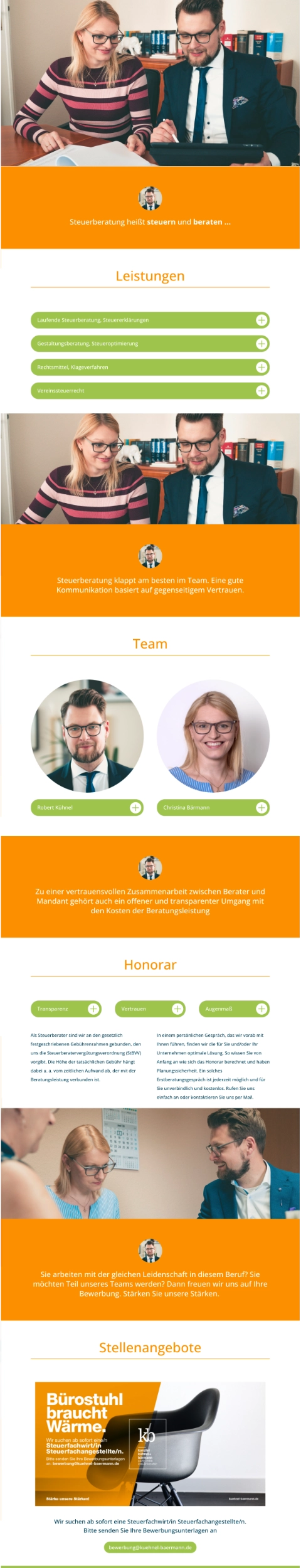 Webdesign für die Steuerkanzlei Kühnel & Bärmann von Michael Braune